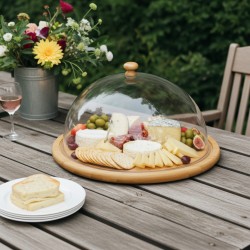 Round bamboo cheese tray with bell