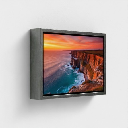 Målning Skriv ut på Canvas Sunset Landscape på havet Ocean klippor