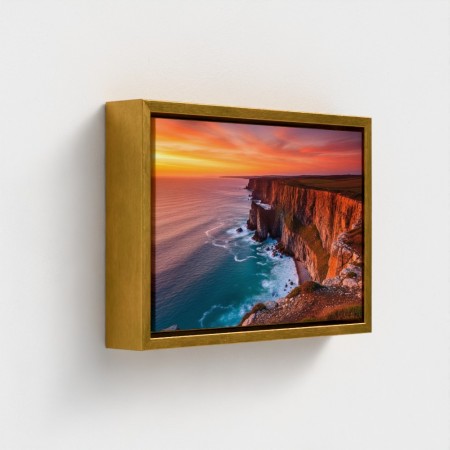 Table Print on Canvas Sunset Landscape on the sea Ocean Cliffs