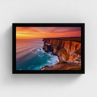 Stampa da tavolo sul paesaggio del tramonto di tela sulle scogliere dell'oceano del mare