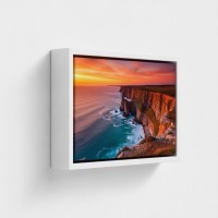 Tableau impression sur toile Paysage de coucher de soleil sur la mer l’océan falaises