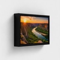 Pintura de impresión sobre lienzo Nature Sunset en un río Canyon