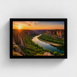 Tableau impression sur toile Paysage Nature coucher de soleil dans un canyon rivière