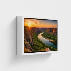 Pittura stampa su tela natura tramonto in un canyon del fiume