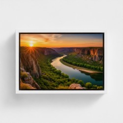 Malerei Druck auf Leinwand Natur Sonnenuntergang in einem Fluss Canyon