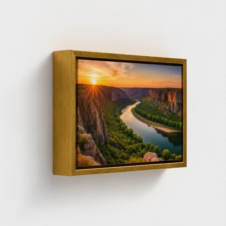 Schilderendruk op canvas Natuurzonsondergang in een rivier Canyon