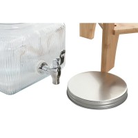 Glasvandsdispenser med naturlig bambushan og fod - 3,5 l