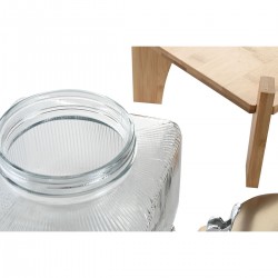 Dispensador de agua de vidrio con grifo natural de bambú y pie - 3.5 l