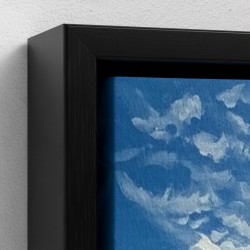 Maalaus tulostaa kankaalle Marine muotokuva veneen purjevene sinisen meren bleue loistava aurinko horisontissa