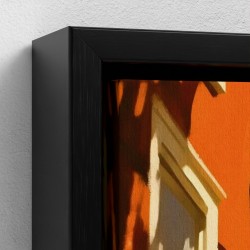 Table printed art on canvas framed, illustration representing a young woman sitting reading a book