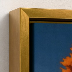 Tafel gedrukte kunst op canvas ingelijst, silhouet silhouet illustratie lopen naar een huis op de heuvel