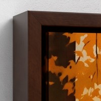 Tafel gedrukte kunst op canvas ingelijste illustratie stedelijke weergave bij schemering man kijken op daling kleuren daken