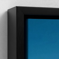 Bordutskrevet kunst på lerretrammet Illustrasjons landlig landskap Fredelige rizieres under en blå himmel ensom person