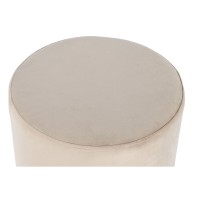 Lote de 2 pufs reposapiés redondo en velours Beige y Burdeos Frontera de oro 40 x 40 x 42 cm