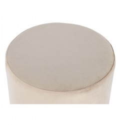 Lote de 2 pufs reposapiés redondo en velours Beige y Burdeos Frontera de oro 40 x 40 x 42 cm