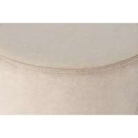 Lote de 2 pufs redondo apoio para os pés em veluros bege e borda de ouro bordeaux 40 x 40 x 42 cm