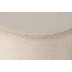 Lote de 2 pufs redondo apoio para os pés em veluros bege e borda de ouro bordeaux 40 x 40 x 42 cm