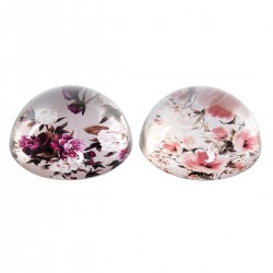 Glass Clipboard Rose & Lilage Flower Decor - Set av 2 stykker elegant