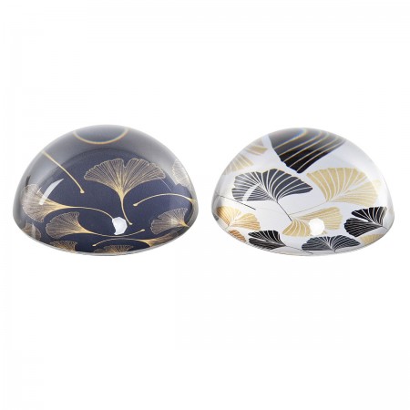 Set van 2 glazen klembord decor witte bloem en elegant grijs