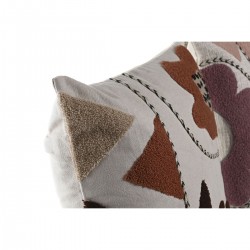 Conjunto de 2 almofadas decorativas bordadas flor branca e rosa 45 x 45 cm