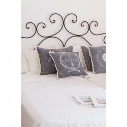 Lot of 2 blue and white cushions with marine Mediterranean fringes, 45 x 10 x 45 cm, seaside style