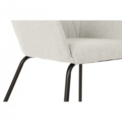 Decorazione sedia in metallo poliestere beige 59,5 x 60,5 x 78 cm