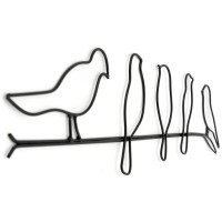 Decoración de la pared de metal 4 pájaros colocados en una rama