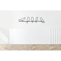 Decoração de parede de metal 4 pássaros colocados em um galho