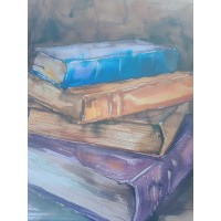 Paio di negozi acquerello Boutique Libreria, acquerello pittura Libri decorazioni a muro incorniciata