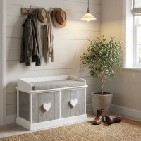 Banc en bois avec tiroirs, meuble banc chaussure entrée chambre dressing déco rustique chic