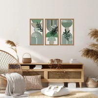Mye av 3 tre veggpaneler - Bohemian Wall Decor med vegetall tema for stue, rom og kontor