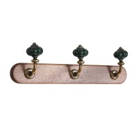 Wall Holder Wall Holder with 3 Red, Green and Yellow Ceramic Hooks