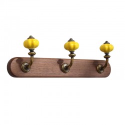 Wall Holder Wall Holder with 3 Red, Green and Yellow Ceramic Hooks