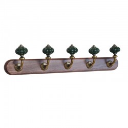 Wall Holder Wall Holder With 5 Red, Green and Yellow Ceramic Hooks