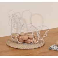 Ig-formet metall egg kurv, rustikk lagring landlig stil stil