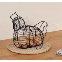 Cesta de huevos de metal en forma de IG, estilo de campo de almacenamiento rústico