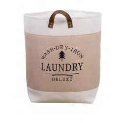 Foldable cloth linen basket with handles 33 x 33 x 48 cm