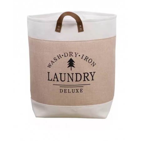 Cesta de ropa de tela plegable con manijas 33 x 33 x 48 cm