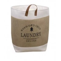 Foldable cloth linen basket with handles 33 x 33 x 48 cm