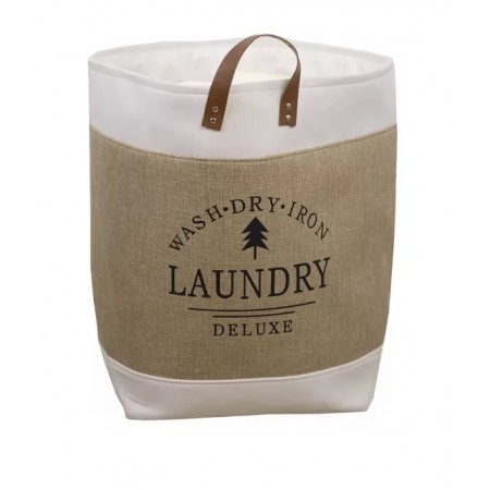 Sammenleggbar klut Linen Basket med håndtak 33 x 33 x 48 cm