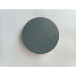 Bougeoir rond en verre rouge à relief avec fond miroir