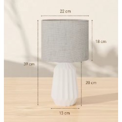 Biała lampa stołowa ceramiczna z lniana lampy, lampę nocną i biuro 40W