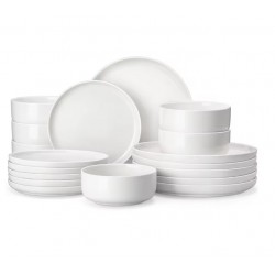 18-Zimmer-Geschirr-Set in Porzellan und Keramik, Platten und Schüsseln für ein elegantes Abendessen