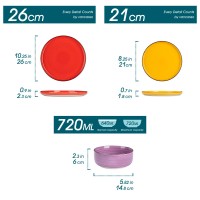 24-delige keramische callery set gemengde kleuren, spiraal geschilderd hand patronen bowl design bowl