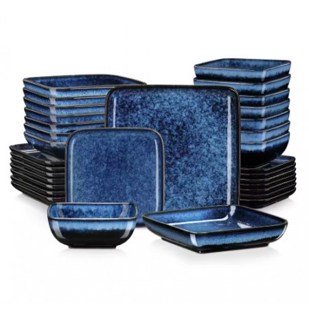 Servizio quadrato in ceramica ceramica 32 camere, piatti, ciotole e dessert appartamento per 8 persone
