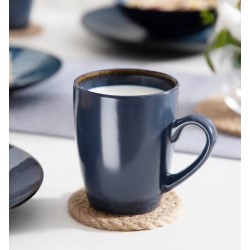 Vintage blaue keramische Sets Tabelle 16-teiliges Sandstein-Tischservice für 4 Personen