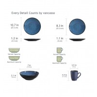 Servizio tavola in ceramica blu vintage tavolo da 16 pezzi per 4 persone