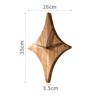 Reloj de pared de madera maciza con forma de estrella decoración natural para sala de estar, cocina y oficina