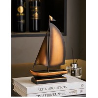 Decoration Boat Sailboat Metal aged, sailing boat Retro style, house, living room, hotel and office