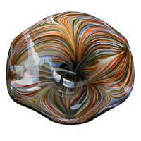 Frozen fruit basket with colorful stripes glass bolled corrugated edge corrugated for table center